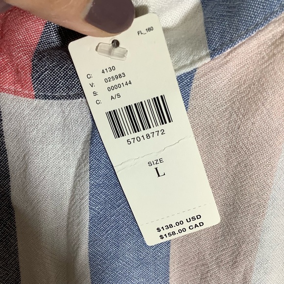 Cloth & Stone Naomi Halter Dress Multicolor Striped Tunic - Picture 7 of 9